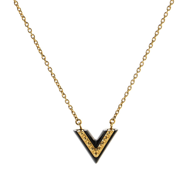 Louis Vuitton Essential V Necklace - Brass Pendant Necklace, Necklaces -  LOU859525 | The RealReal