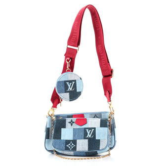 Louis Vuitton Multi Pochette Accessoires Damier and Monogram Patchwork Denim