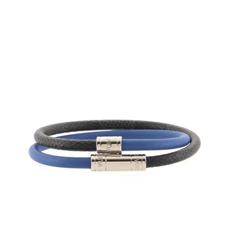 Louis Vuitton Keep It Double Bracelet Damier Damier Graphite and Leather  Black 90037426