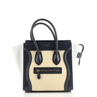 Celine Tricolor Luggage Bag Leather Micro