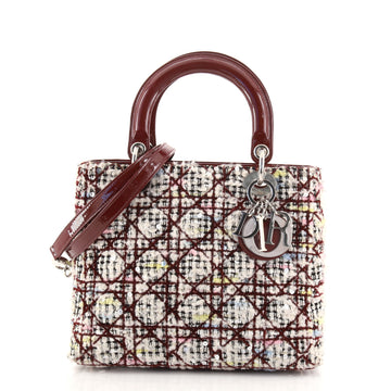 Christian Dior Lady Dior Bag Sequin Quilted Tweed Medium