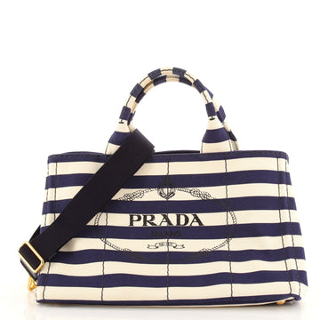 Prada Canapa Convertible Tote Printed Canvas Large
