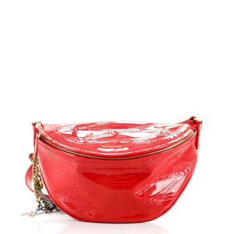 Balenciaga Souvenir Belt Bag Logo Embossed Patent XS