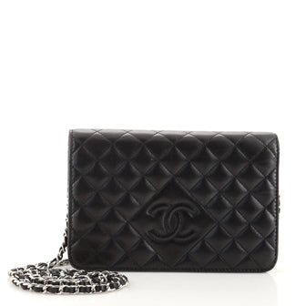 Chanel Diamond CC Wallet on Chain Quilted Lambskin