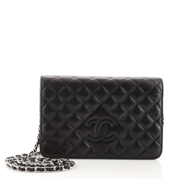 Chanel Diamond CC Wallet on Chain Quilted Lambskin