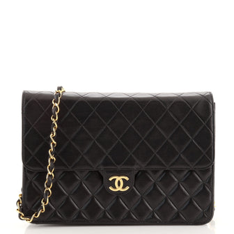 Chanel Vintage Clutch with Chain Quilted Leather Medium
