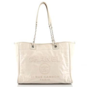 Chanel Deauville Tote Glazed Calfskin Small