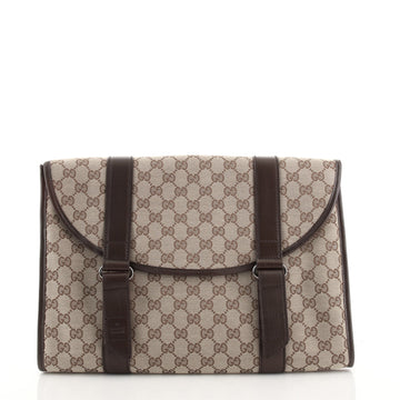 Gucci Double Belt Flap Laptop Case GG Canvas