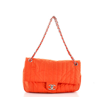 Chanel Soft Shell Flap Bag Vertical Quilted Nylon Jumbo