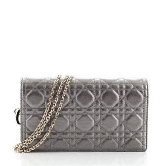 Christian Dior Lady Dior Wallet on Chain Pouch Cannage Quilt Lambskin Long