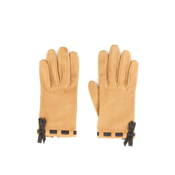 Chanel Ribbon Gloves Leather with Patent