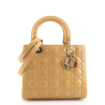Christian Dior Vintage Lady Dior Bag Cannage Quilt Patent Medium