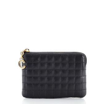 Celine C Charm Pouch Quilted Leather Small