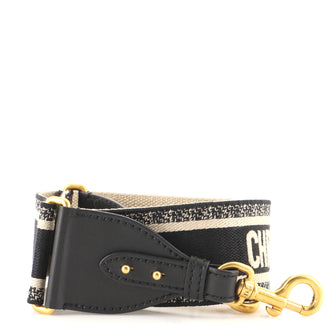 Christian Dior Logo Shoulder Strap Embroidered Canvas