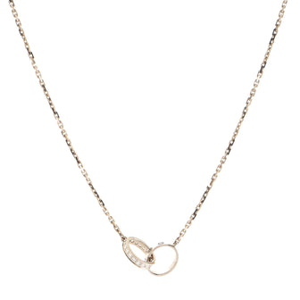 Cartier Love Interlocking Necklace 18K White Gold and Diamonds