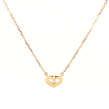 Cartier C Heart de Cartier Pendant Necklace 18K Rose Gold with Diamond XS