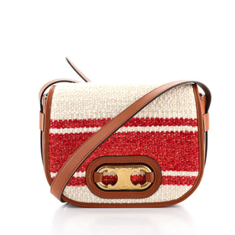 Celine Maillon Triomphe Bag Striped Tweed and Leather Medium