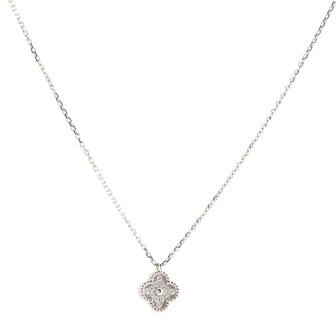 Van Cleef & Arpels Sweet Alhambra Pendant Necklace 18K White Gold with Diamonds