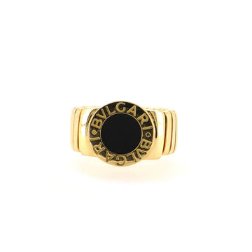 Bvlgari Tubogas Ring 18K Yellow Gold with Black Onyx