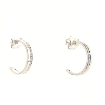 Gucci Hoop Earrings 18K White Gold with Diamonds