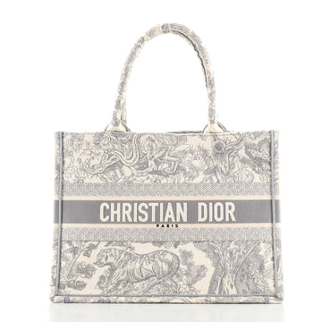 Christian Dior Book Tote Embroidered Canvas Small