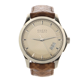 Gucci G-Timeless  5 ATM Automatic Watch Stainless Steel and Leather 39