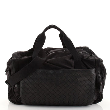 Bottega Veneta Folding Travel Boston Bag Intrecciato Nappa and Nylon Medium