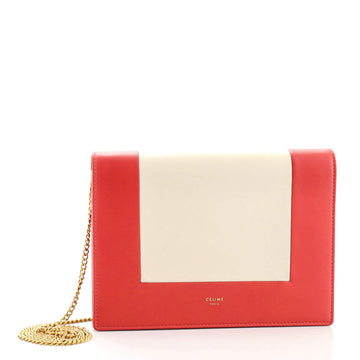 Celine Frame Evening Clutch on Chain Leather