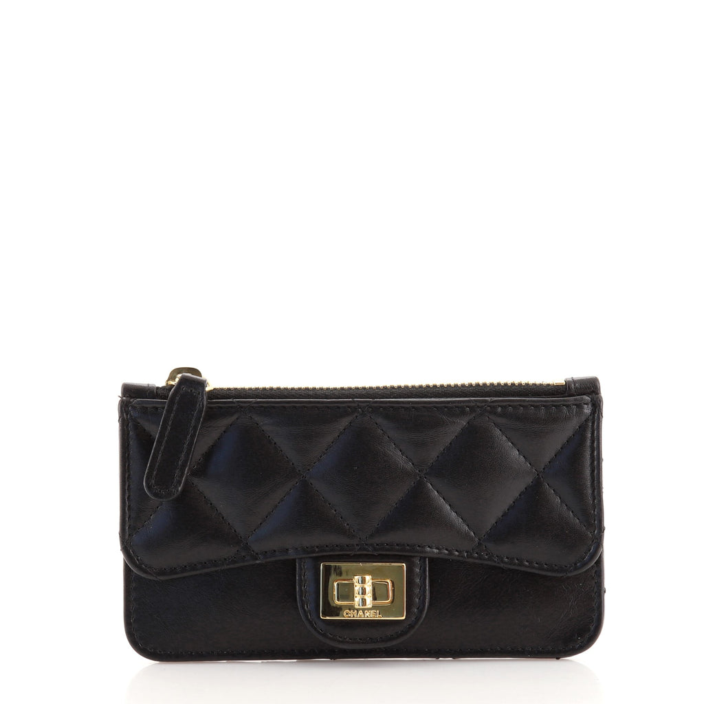 Chanel Reissue Flap Wallet Quilted Aged Calfskin Compact Black