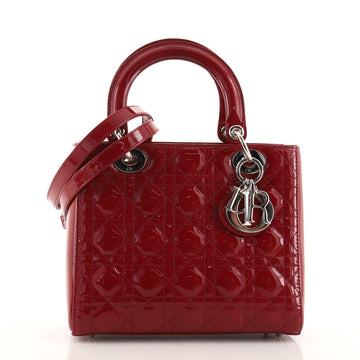 Christian Dior Lady Dior Bag Cannage Quilt Patent Medium
