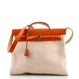 Hermes Herbag Toile and Leather MM