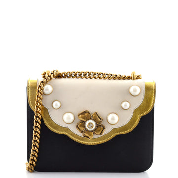 Gucci Pearly Peony Chain Shoulder Bag Leather Small
