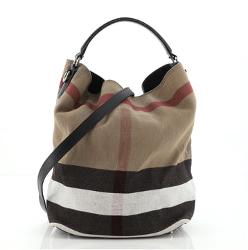 Burberry Ashby Bag House Check Canvas Medium