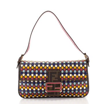 Fendi Baguette Bag Zucca Coated Canvas with Leather Applique