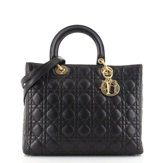 Christian Dior Lady Dior Bag Cannage Quilt Lambskin Large