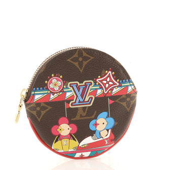 Louis Vuitton Round Coin Purse Limited Edition Vivienne Xmas Monogram Canvas