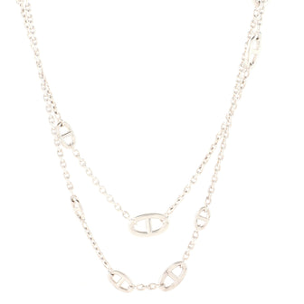Hermes Farandole Long Necklace Silver 160