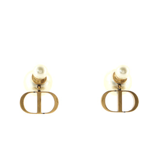 Christian Dior CD Tribales Stud Earrings Metal with Faux Pearls