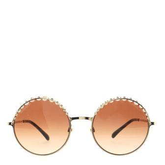Chanel Round Sunglasses Faux Pearls and Metal