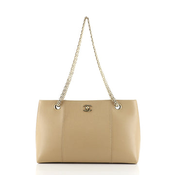 Chanel Vintage Mademoiselle Chain Shopping Tote Caviar Small