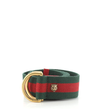 Gucci Feline Head Web Belt Canvas Wide