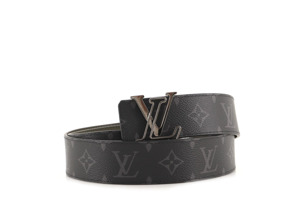 Louis Vuitton LV Eclipse 20mm Reversible Belt Black + Calf Leather. Size 75 cm