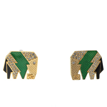 Gucci Elephant Clip-On Earrings Metal with Crystals and Enamel