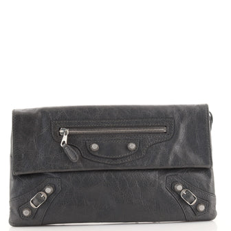 Balenciaga Giant Studs Envelope Clutch Leather