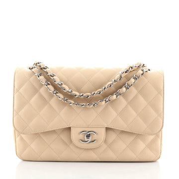 Chanel Classic Double Flap Bag Quilted Caviar Jumbo
