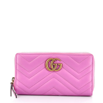 Gucci GG Marmont Zip Around Wallet Matelasse Leather