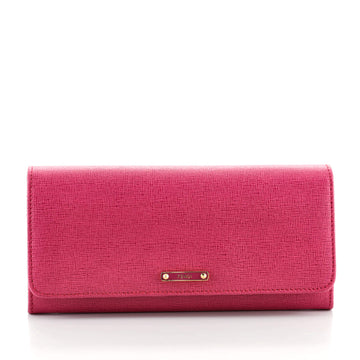Fendi Logo Continental Wallet Leather Long
