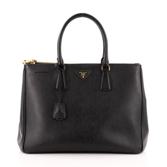 Prada Double Zip Lux Tote Saffiano Leather Medium