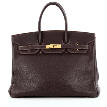 Hermes Birkin Brown Buffalo with Gold Hardware 35