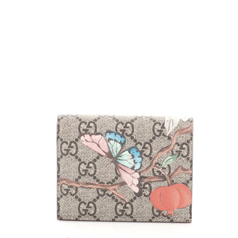 Gucci Flap Card Case Tian Print GG Coated Canvas